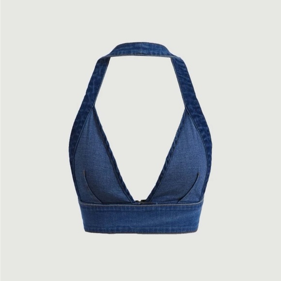 Floerns Top Corto In Denim Halter Senza Maniche Con Cerniera, Schiena Scoperta - Taglie XS-XL - 2